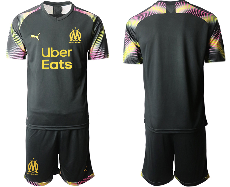 Men 2020-2021 club Marseille black goalkeeper Soccer Jerseys